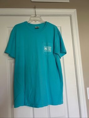 Southern Fried Cotton Men's Pocket Tee - Turquoise